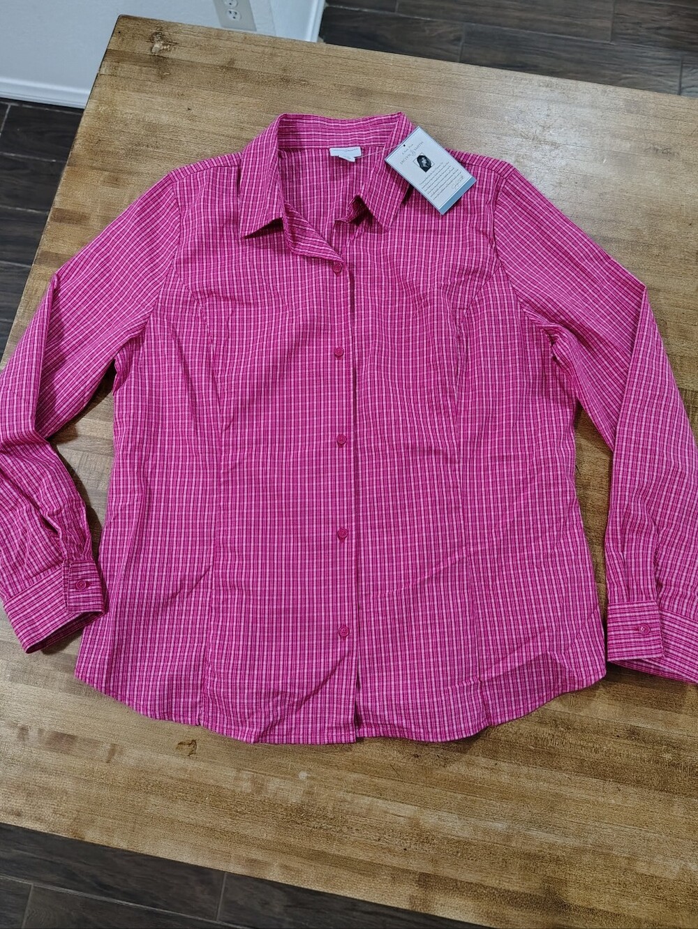 Jaclyn Smith Y2K Pink Plaid Button-Up Shirt NWT Kmart